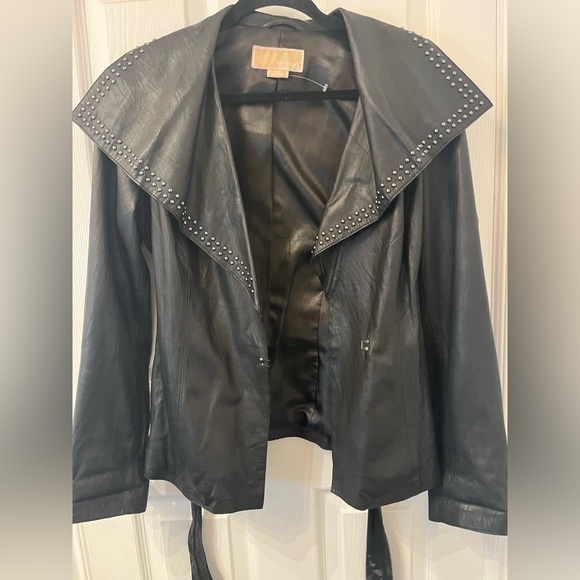 Michael Kors Leather Jacket with silver studs - Picture 10 of 16